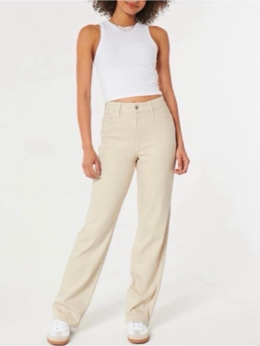 Hollister Cream Dad Jeans